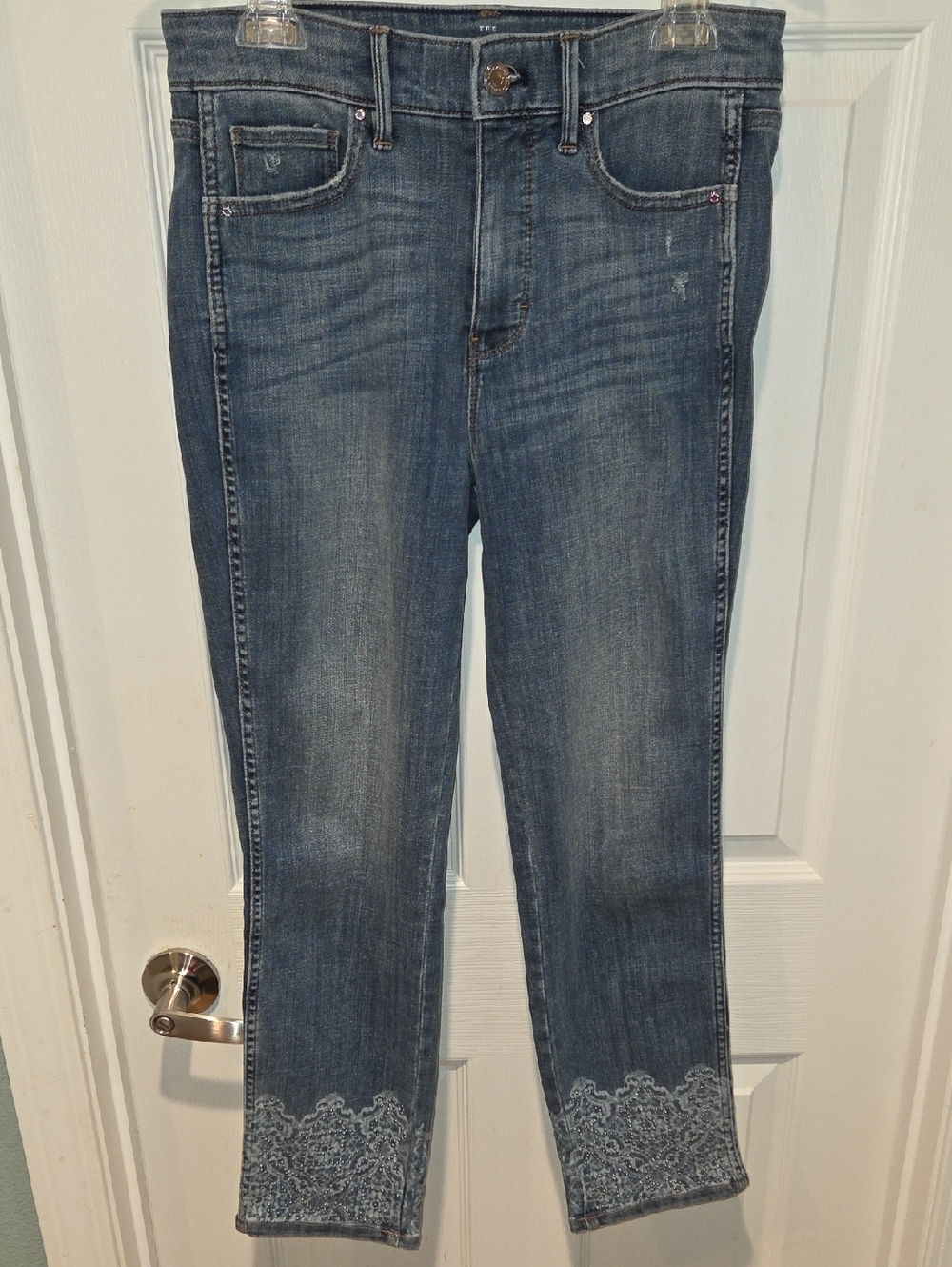WHBM High Rise Straight Cut Dark Wash Women's Jeans Size 4